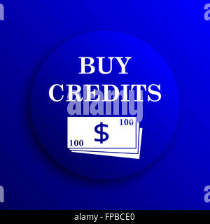 Kaufen Sie Credits-Symbol. Internet-Button auf blauem Hintergrund. Stockfoto