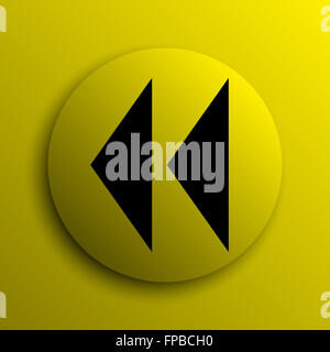 Rücklauf-Symbol. Gelbe Schaltfläche "Internet". Stockfoto
