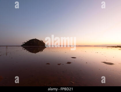 Skulptur von Antony Gormley "Innerhalb Australiens" Kunst Installation bei Sunrise, Lake Ballard, Western Australia, WA, Australien Stockfoto