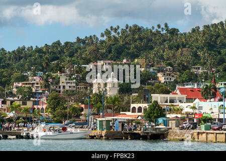 Stadtbild und den Hafen von Samana, Dominikanische Republik, Karibik, Amerika, Stockfoto