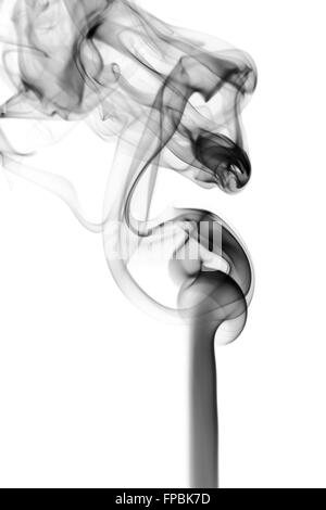 Abstraktion. Rauch-Muster über dem weißen Hintergrund Stockfoto