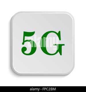 5G-Symbol. Internet-Button auf weißem Hintergrund. Stockfoto