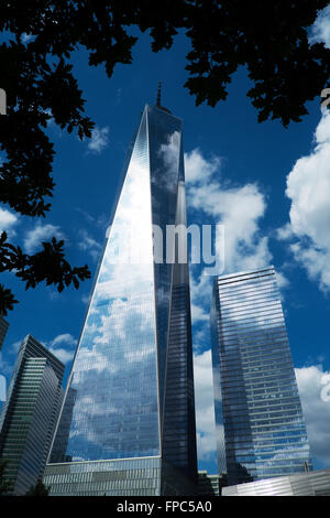 Blick auf World Trade Center One, auch bekannt als Freedom Tower in Manhattan, New York City. Stockfoto