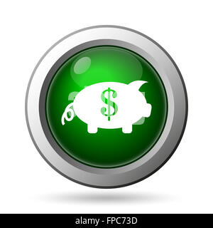 Sparen Sie Geld-Symbol. Internet-Button auf weißem Hintergrund Stockfoto