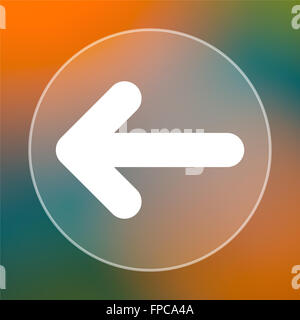 Linken Pfeil-Symbol. Internet-Button auf farbigem Hintergrund. Stockfoto