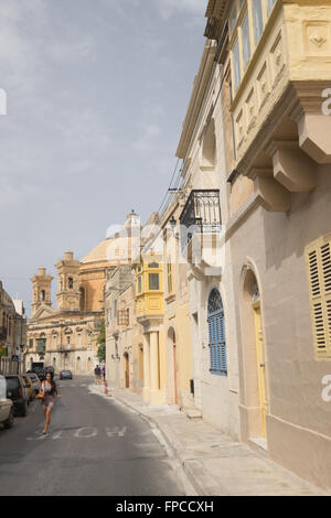 Seitenstraßen von Mosta auf Malta Stockfoto