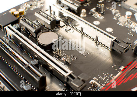 Zwei Computer Motherboard GPU Grafik-Steckplätze Stockfoto