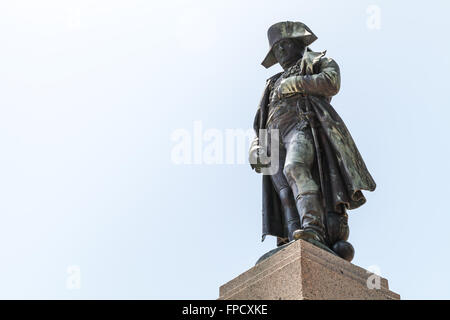 Ajaccio, Frankreich - 6. Juli 2015: Napoleon Bonaparte als erster Kaiser von Frankreich. Statue in Ajaccio, die Hauptstadt von Korsika, Fren Stockfoto