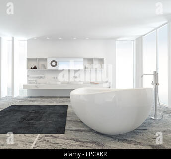 Wand-Doppelwaschbecken Einheit in einem frischen leichte helle moderne