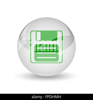 Symbol zu speichern. Internet-Button auf weißem Hintergrund. Stockfoto