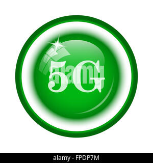 5G-Symbol. Internet-Button auf weißem Hintergrund. Stockfoto