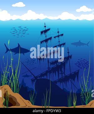 Unterwasser-Welt Stock Vektor