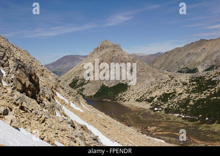 Laguna Tonchek, in der Nähe von Refugio Frey, Bariloche, Patagonien, Chile Stockfoto