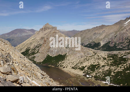 Laguna Tonchek, in der Nähe von Refugio Frey, Bariloche, Patagonien, Chile Stockfoto