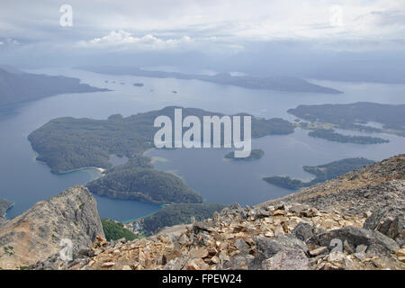 Lago Nahuel Huapi, Llao Llao Und Lago Perito Moreno von Pico Turista, Bariloche, Patagonien, Chile Stockfoto