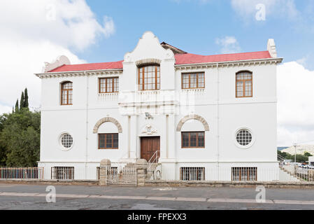 CRADOCK, Südafrika - 19. Februar 2016: Die Halle der niederländischen reformierten Mutterkirche in Cradock wurde 1912 eingeweiht. Crad Stockfoto