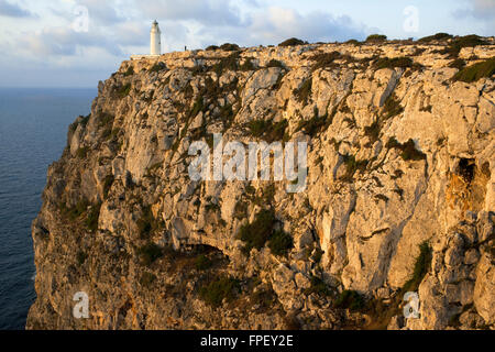 Sunrise. Leuchtturm von La Mola, Faro De La Mola, Formentera, Pityusen, Balearen, Spanien, Europa Stockfoto