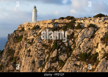 Sunrise. Leuchtturm von La Mola, Faro De La Mola, Formentera, Pityusen, Balearen, Spanien, Europa Stockfoto