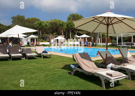 Gecko-Luxus-Boutique Hotel, Migjorn Strand, Insel Formentera, Balearen, Spanien, Europa. Stockfoto