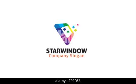 Sterne-Fenster-Design-Darstellung Stock Vektor