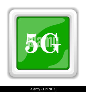 5G-Symbol. Internet-Button auf weißem Hintergrund. Stockfoto