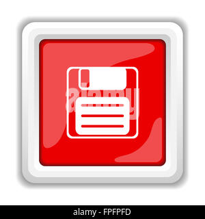 Symbol zu speichern. Internet-Button auf weißem Hintergrund. Stockfoto