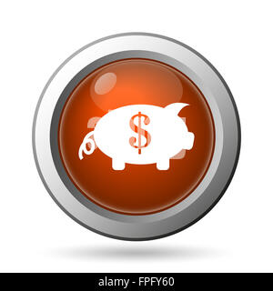 Sparen Sie Geld-Symbol. Internet-Button auf weißem Hintergrund. Stockfoto