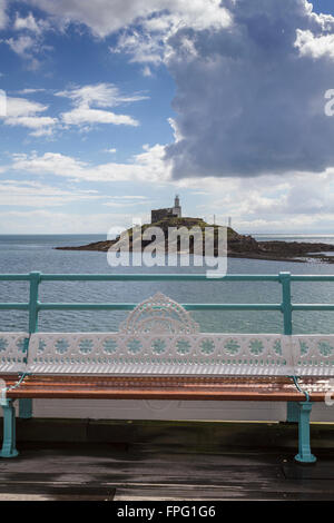 Murmelt Leuchtturm von Mumbles Pier, South Wales UK Stockfoto