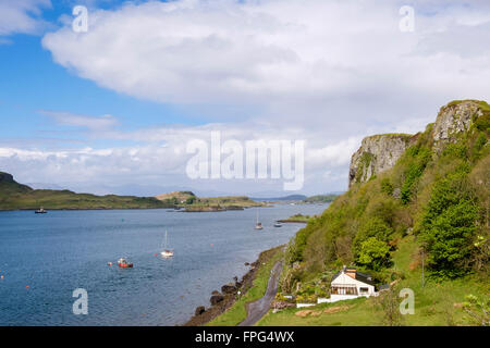 Blick zur Insel Kerrera über Sound Kerrera an Westküste in der Nähe von Oban, Argyll and Bute, Scotland, UK, Großbritannien Stockfoto