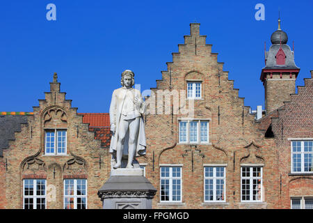 Denkmal des deutschen Malers Hans Memling (1430-1494) in Brügge, Belgien Stockfoto