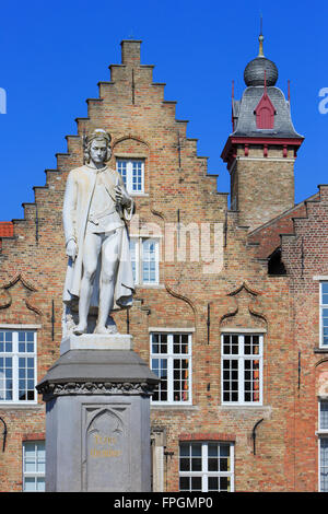 Denkmal des deutschen Malers Hans Memling (1430-1494) in Brügge, Belgien Stockfoto