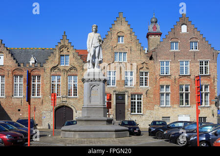 Denkmal des deutschen Malers Hans Memling (1430-1494) in Brügge, Belgien Stockfoto