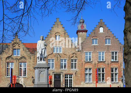 Denkmal des deutschen Malers Hans Memling (1430-1494) in Brügge, Belgien Stockfoto