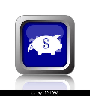 Sparen Sie Geld-Symbol. Internet-Button auf weißem Hintergrund. Stockfoto
