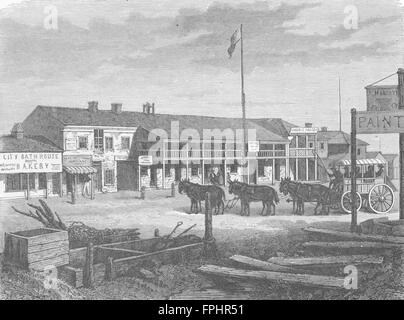 UTAH: Street in Salt Lake City, antique print 1880 Stockfoto