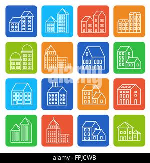 Lineare Stadt Symbole. Stock Vektor