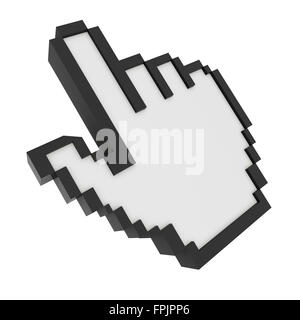 Hand-Cursor, isoliert auf weiss. Stockfoto