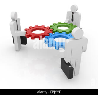 Geschäftsmann und Ausrüstung, dies ist ein Computer generiert und 3d gerenderten Bild. Stockfoto