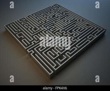 Quadratmeter Labyrinth, dies ist eine computergenerierte und 3d gerenderten Bild. Stockfoto