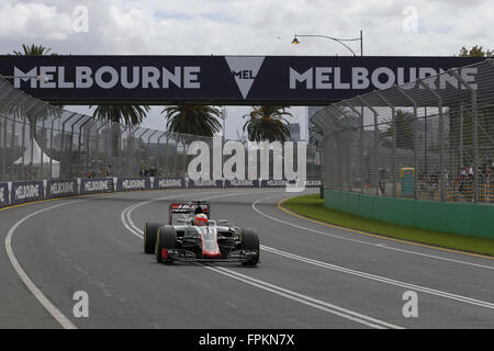 Melbourne, Australien. 19. März 2016. ESTEBAN GUTIERREZ von Mexiko und Haas F1 Team fährt, während das dritte freie Training des 2016 Formel 1 Australian Grand Prix im Albert Park Circuit in Melbourne, Australien. Bildnachweis: Daniele Paglino/ZUMA Draht/Alamy Live-Nachrichten Stockfoto