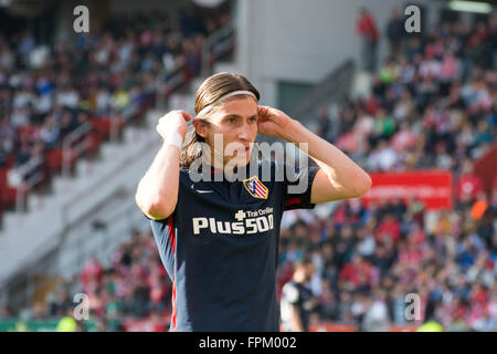 Gijón, Spanien. 19. März 2016. Filipe Luis (Atletico de Madrid) während Fußball-match des spanischen "La Liga" zwischen Real Sporting de Gijon und Atletico de Madrid bei Molinón Stadion OnMarch 19, 2016 in Gijon, Spanien. © David Gato/Alamy Live-Nachrichten Stockfoto