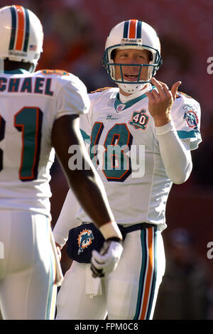 Cleveland, Ohio, USA. 20. November 2005. Miami Dolphins quarterback Salbei Rosenfels vor der Delfine Spiel gegen die Cleveland Browns in Cleveland Browns Stadium am 20. November 2005 in Cleveland, Ohio. Zuma Press/Scott A. Miller © Scott A. Miller/ZUMA Draht/Alamy Live-Nachrichten Stockfoto