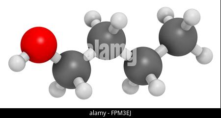 NButanol (1Butanol) Molekül als Aromastoff verwendet und als