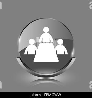 Meeting-Raum-Symbol. Glänzend glänzend Internet-Button auf grauem Hintergrund. Stockfoto