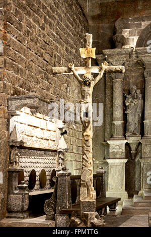 Polen, mine Kapelle im Salzbergwerk Wieliczka bei Krakau Stockfoto