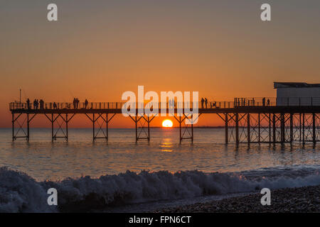 Bognor Regis Pier bei Sonnenuntergang Stockfoto