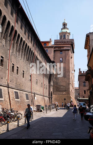 Palazzo d'Accursio (oder Palazzo Comunale) ist ein Palast in Bologna, Italien Stockfoto