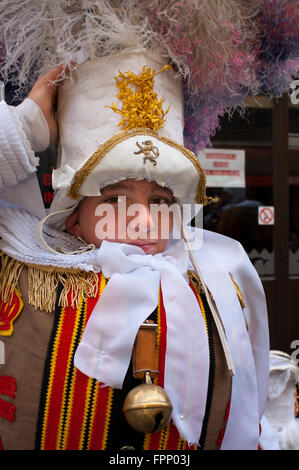 Demonstration der Karneval von Binche Kleider, Brüssel, Belgien. UNESCO World Heritage Parade Festival. Belgien. Wallonische Municipal Stockfoto