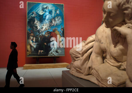 Skulptur "La Tour de Babel" von Frans Francken II (Anvers 1581-1642) ausgestellt am Musée Royaux des Beaux-Arts, Brüssel, Bel Stockfoto