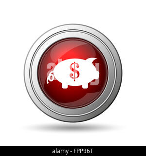 Sparen Sie Geld-Symbol. Internet-Button auf weißem Hintergrund. Stockfoto
